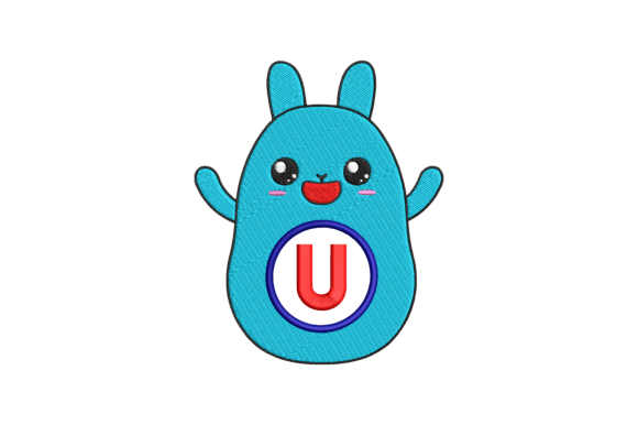 Cute Rabbit Letter U