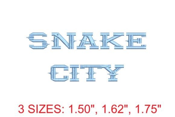 SNAKE CITY EMBROIDERY FONT